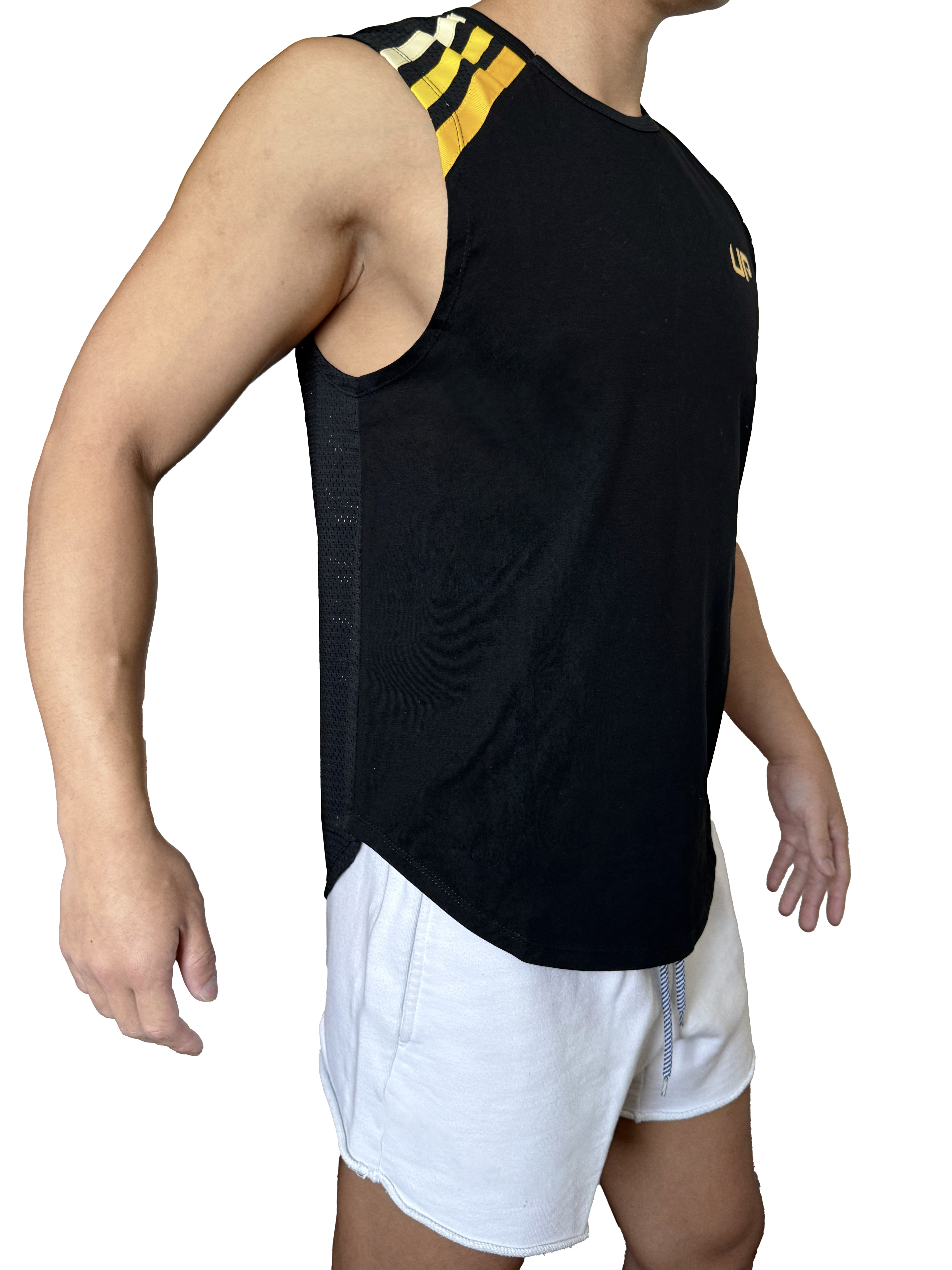 Stripe UP 寬肩運動背心 極緻黑