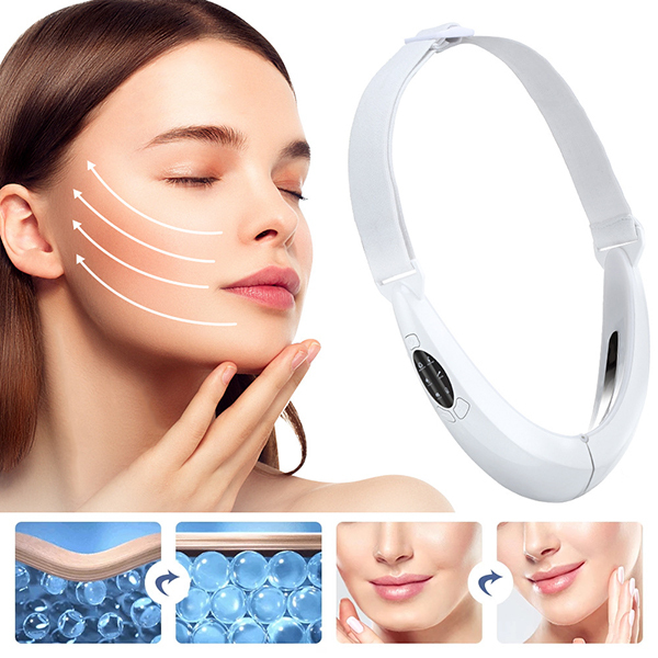 JK Korea new EMS micro-current color light face-lifting instrument red and blue light face double chin vibration massage V-face beauty instrument (J0888)