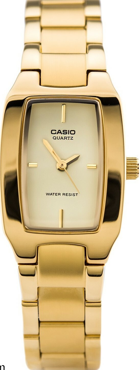 萬年鐘錶 - CASIO  卡西歐 全金色酒桶型經典女錶 LTP-1165N-9CRDF 錶徑22MM