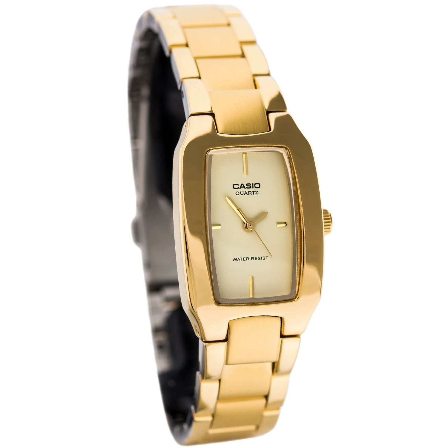 萬年鐘錶 - CASIO  卡西歐 全金色酒桶型經典女錶 LTP-1165N-9CRDF 錶徑22MM