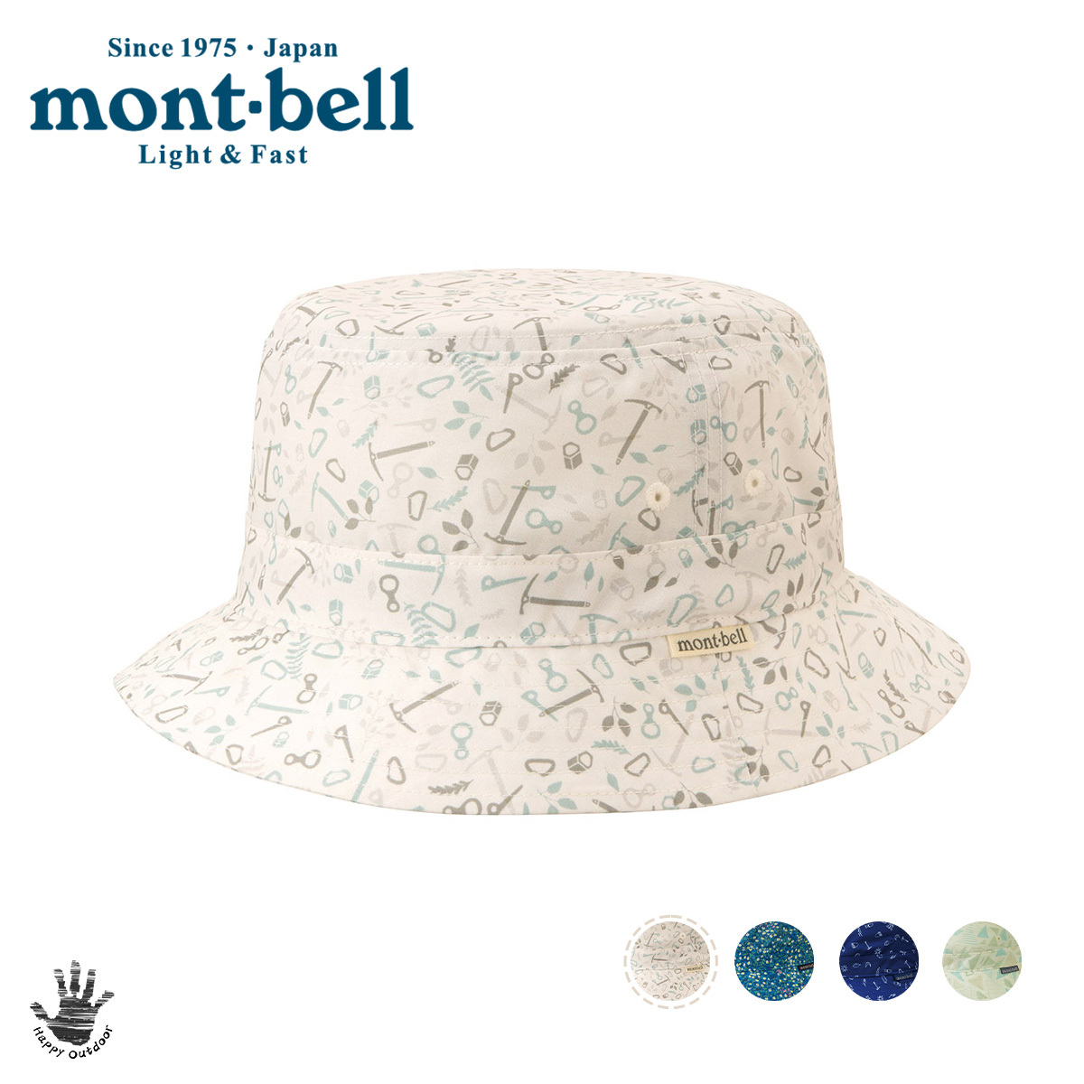 Mont-bell Wickron Light Print Short Brim Hat 圓盤帽 漁夫帽 1118190 (多色選擇) [HappyOutdoor]