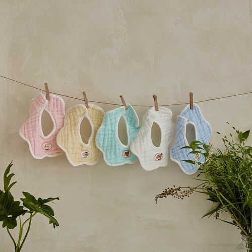 LOVELY BEBE 五色棉花糖系列🍭-8重紗布棉波浪圍嘴