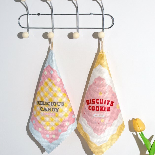 《4419》不掉毛吸水廚房清潔洗碗布(兩條一組)