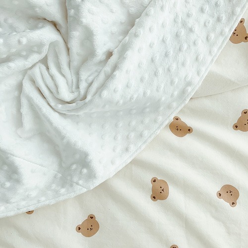 圓圓臉泡泡遊戲系列-微纖維絨毛薄毯(此批僅開放熊仔/松鼠/兔兔)