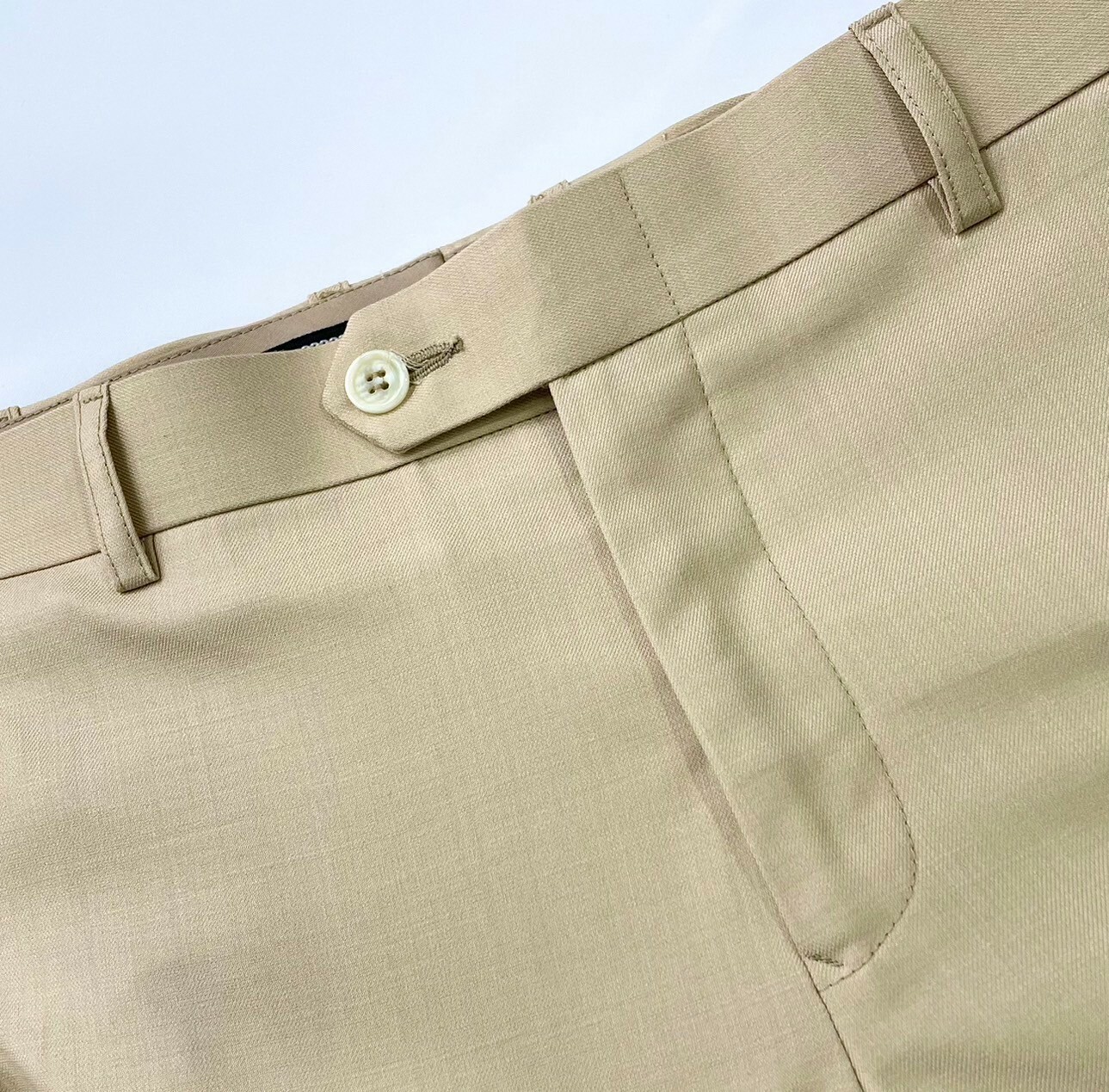 淺卡其修身西裝褲-1