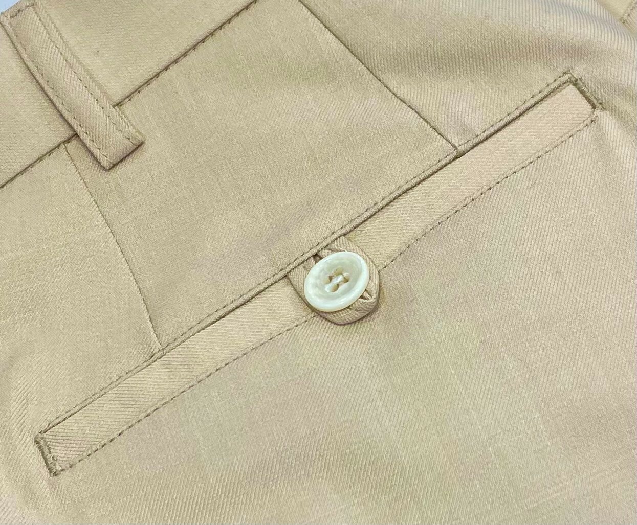 淺卡其修身西裝褲-3