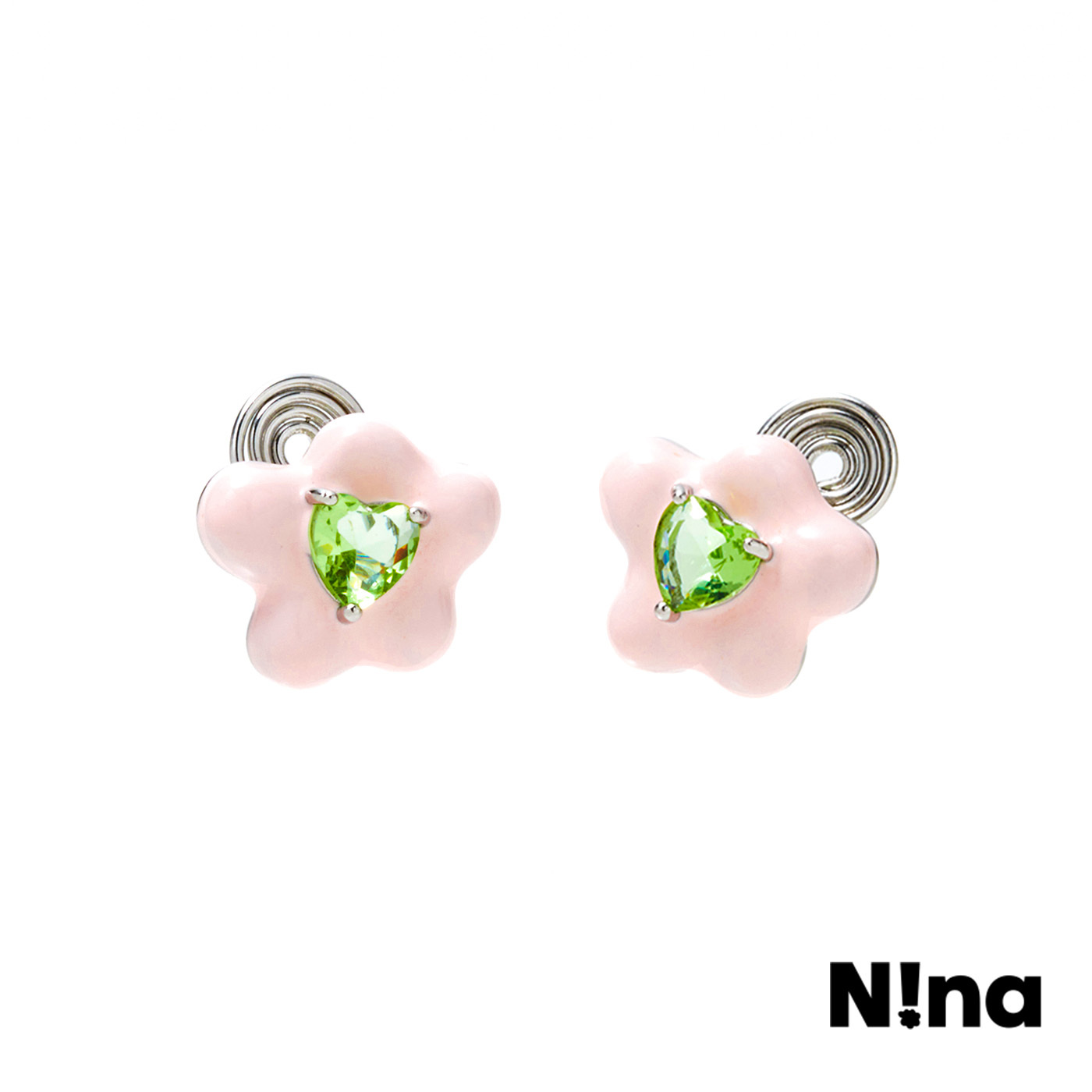 平價飾品,Nina聯名款,愛心,花,夾式耳環