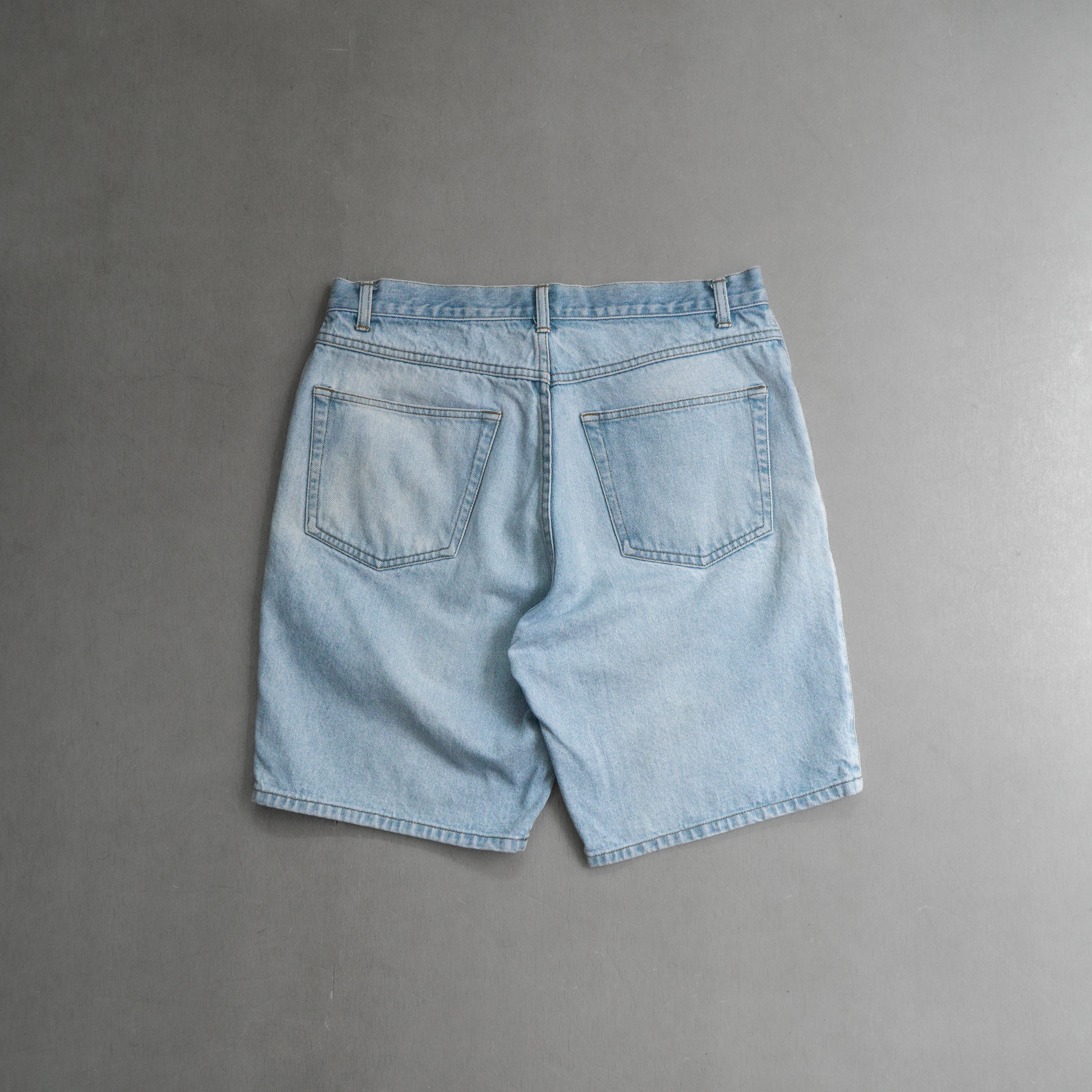 USED DENIM SHORTS JORTS 美國 淺藍 拉鍊 牛仔 丹寧 短褲