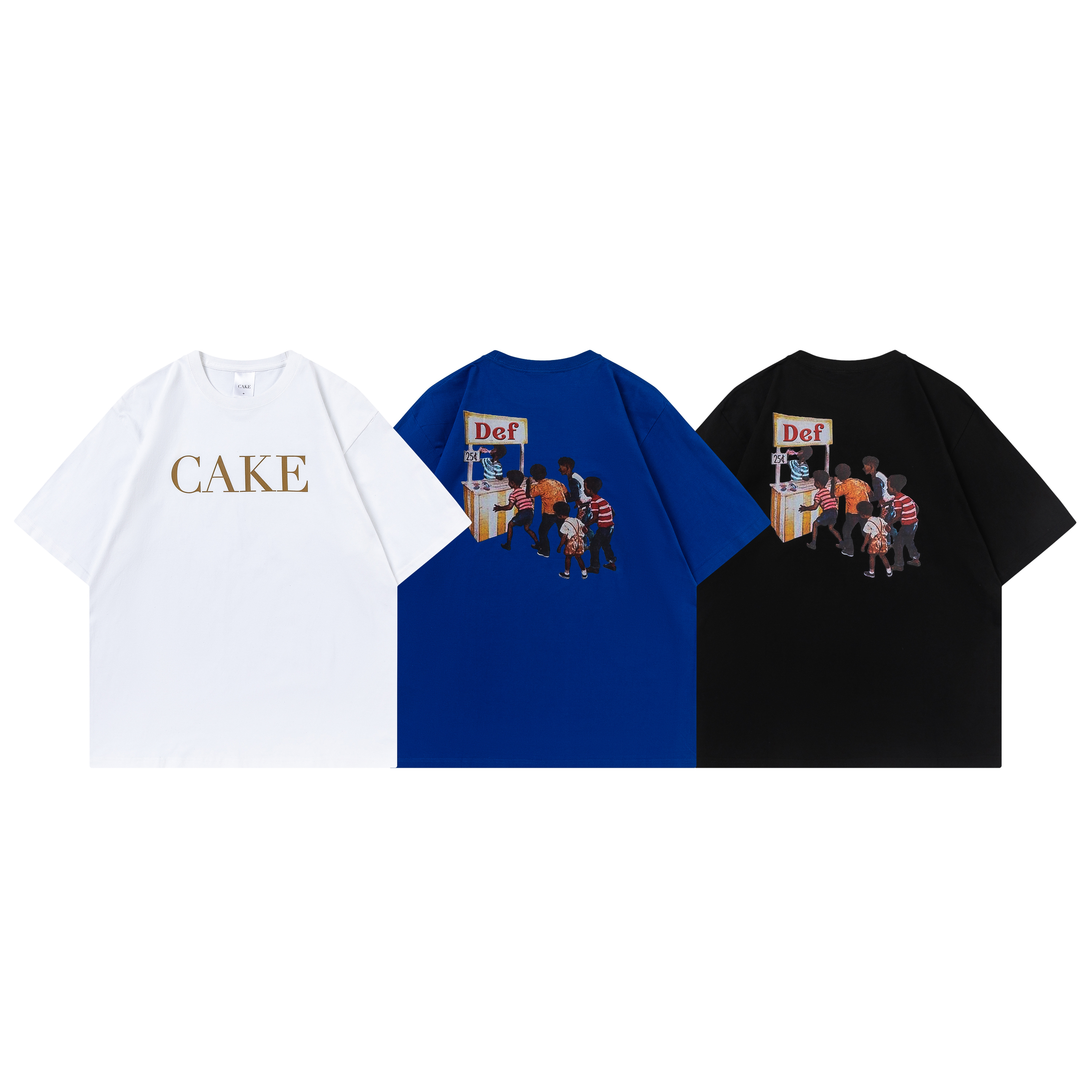 CAKE x DEFINITE “Shop a lot” Tee - Black / White / Blue