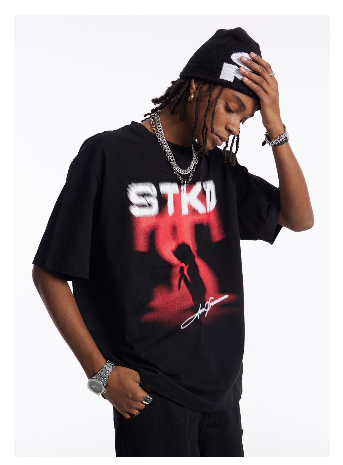 STK SmallTownKid 人像剪影短袖T恤