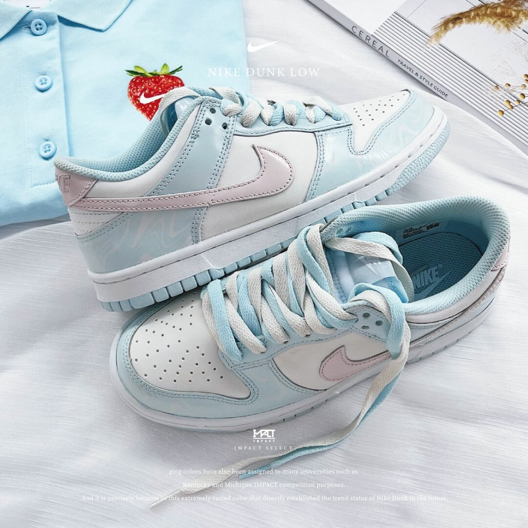 【訂製款】Nike Dunk Low (GS) 冰川之語 粉藍