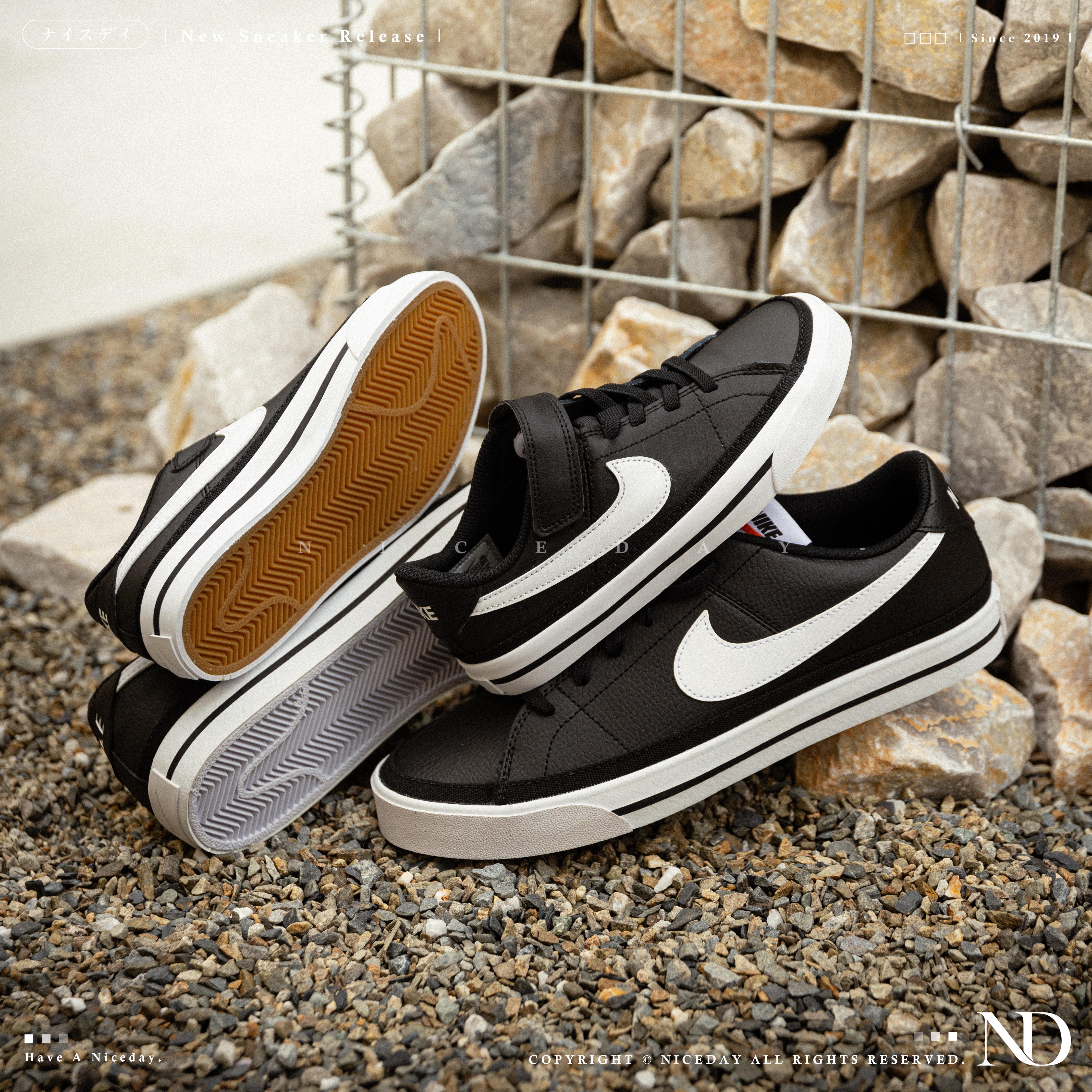 NICEDAY 現貨 Nike Court Legacy 黑魂 黑白 男鞋 中童 全家福 父子