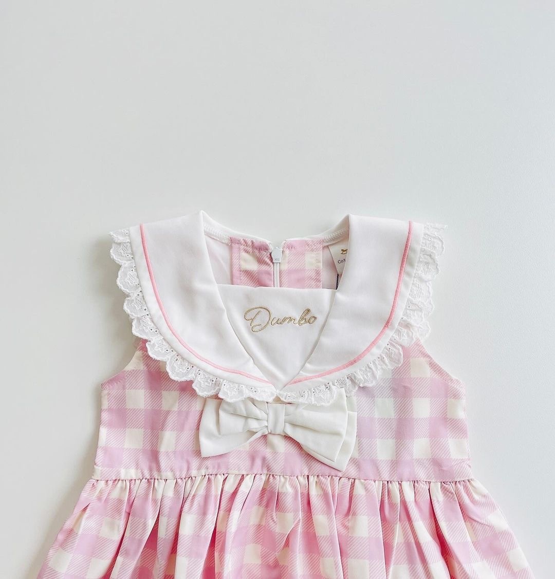 𝐂𝐨𝐭𝐭𝐨𝐥𝐢 𝐱 𝐃𝐢𝐬𝐧𝐞𝐲 𝐃𝐮𝐦𝐛𝐨 小飛象水手領格仔連身裙