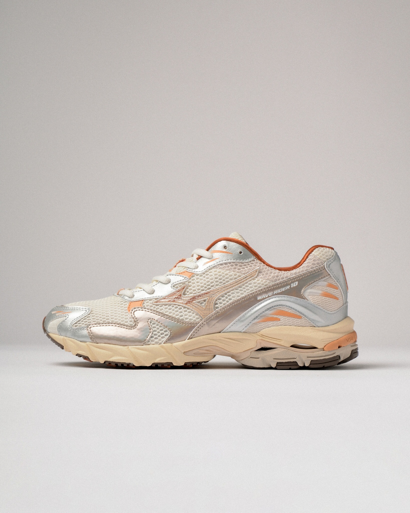 Mizuno Wave Rider 10 White Silver Orange