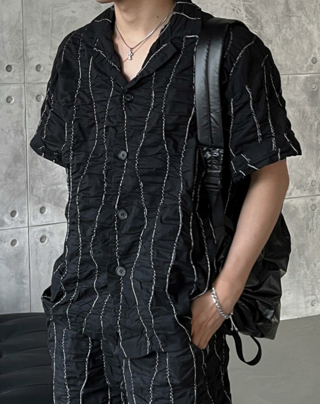 皺布短袖恤衫 MALENKII-069S