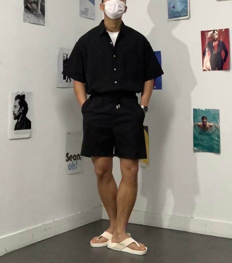 淨色暗紋短褲 P2466