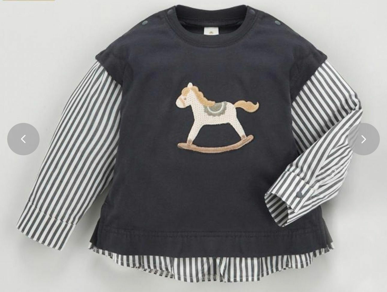 日單 cottoli 條紋拼接衛衣