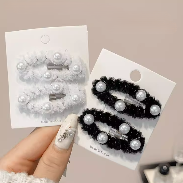 [4 FOR RM10] Cute Fuzzy Pearl BB Clip