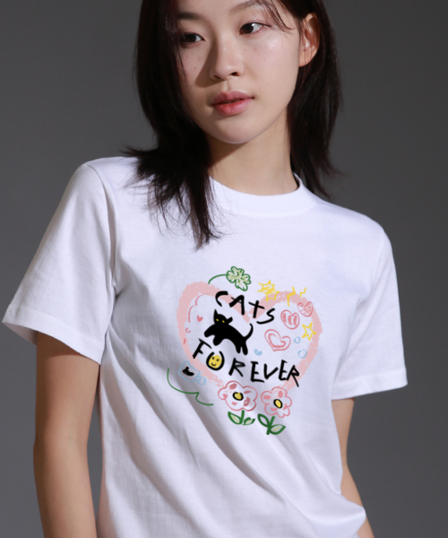 LIKE THE MOST Cats Forever T-shirt ( 2 Colours )