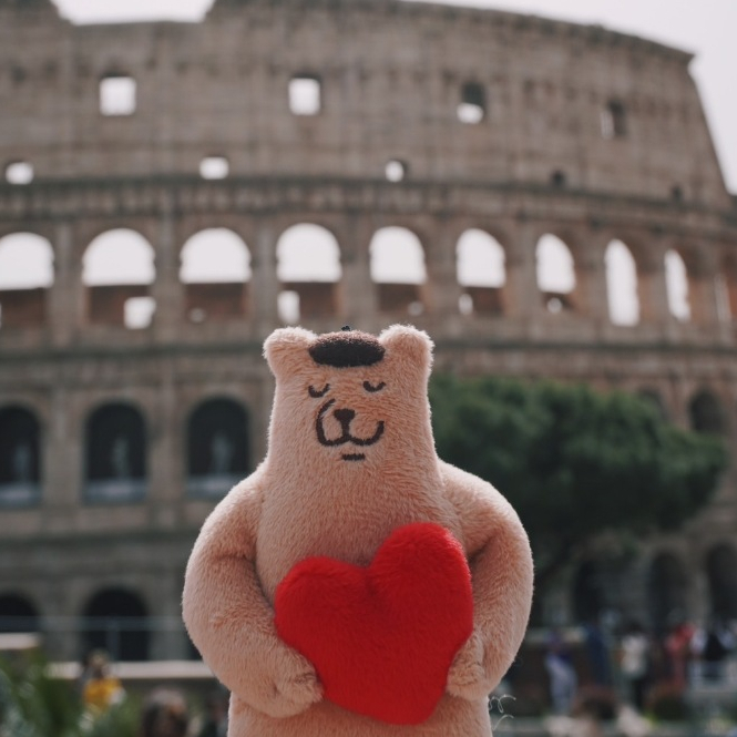 咻熊家 旅行小熊 布偶+束口袋 ｜咻咻熊