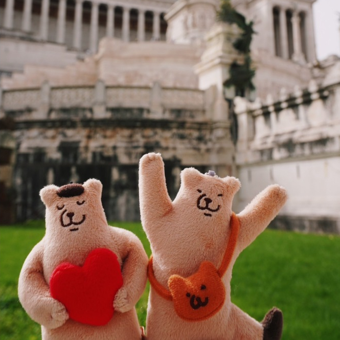 咻熊家 旅行小熊 布偶+束口袋 ｜咻咻熊