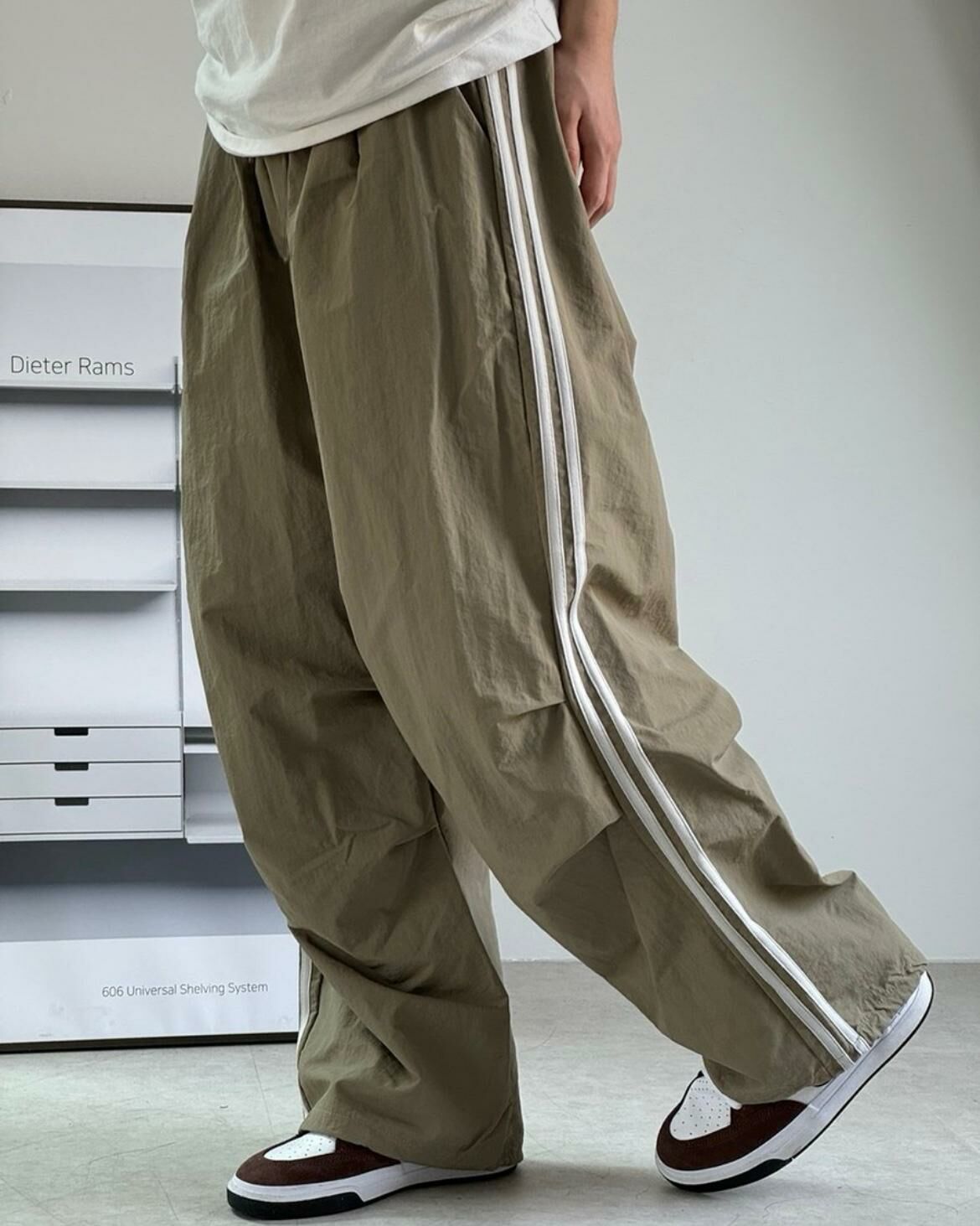 淨色雙間可束腳鬆身褲 P2851