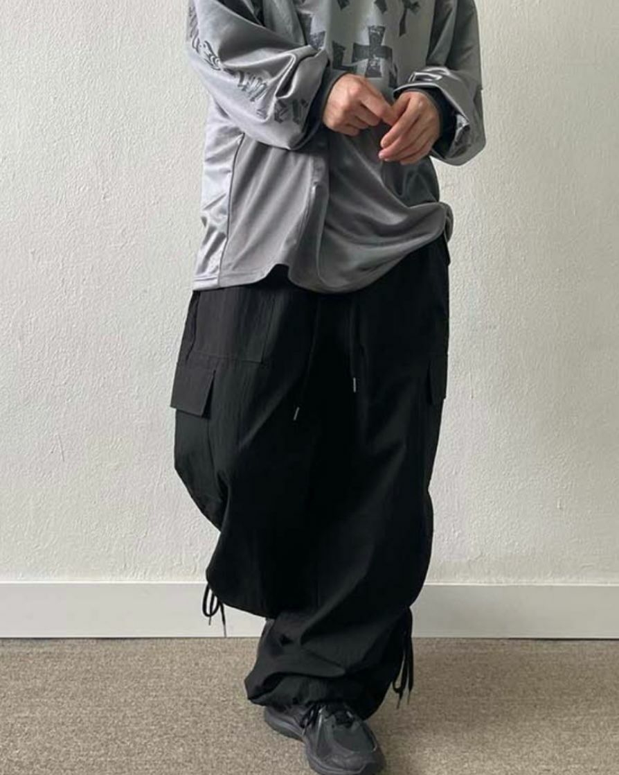 淨色工裝鬆身褲 P2876