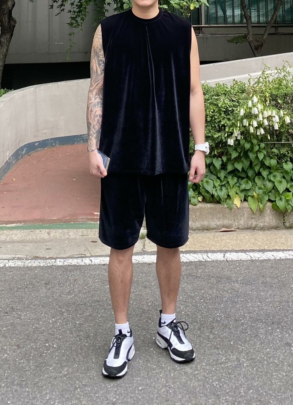 淨色絲絨短褲  P2885