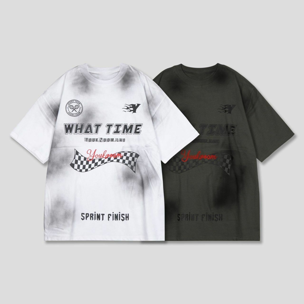 OverSize仿污英文字圖案短袖Tee T5530