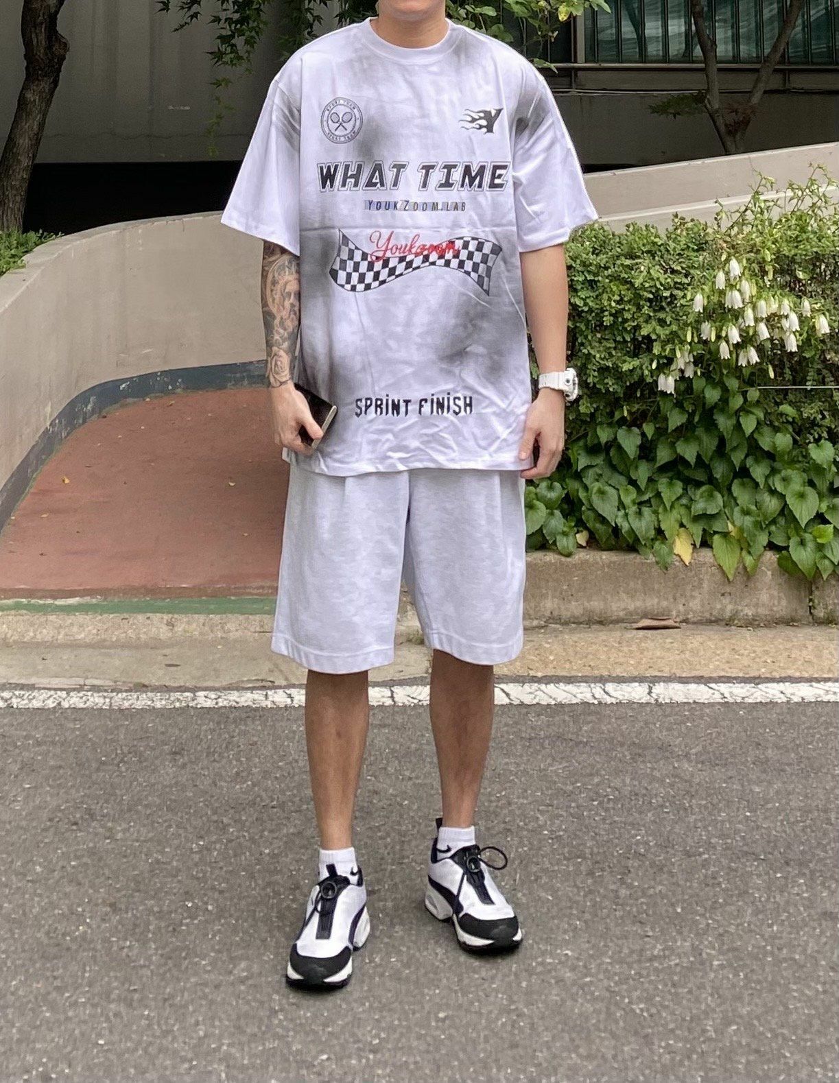 OverSize仿污英文字圖案短袖Tee T5530