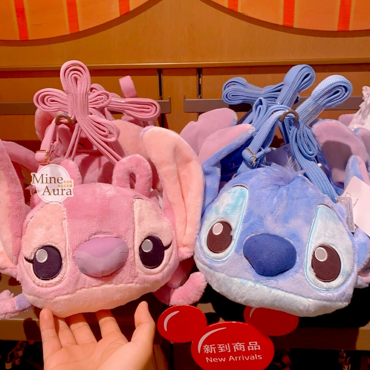 史迪奇 Stitch 安琪拉 Angel 大頭造型 斜背 小包 星際寶貝 Lilo & Stitch -上海迪士尼樂園