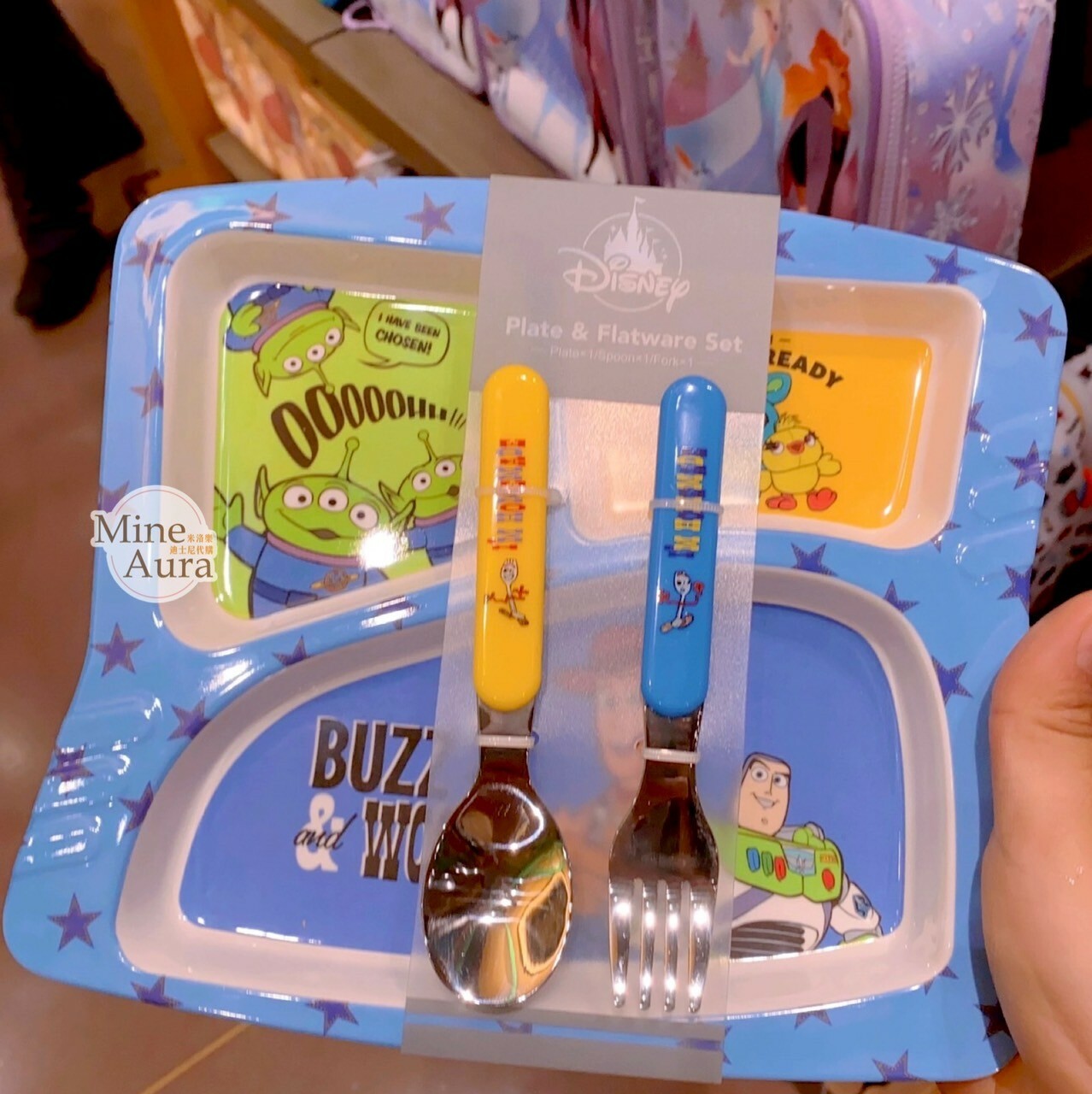 玩具總動員 Toy Story 分隔餐盤 湯匙 叉子 餐具 組 -上海迪士尼樂園