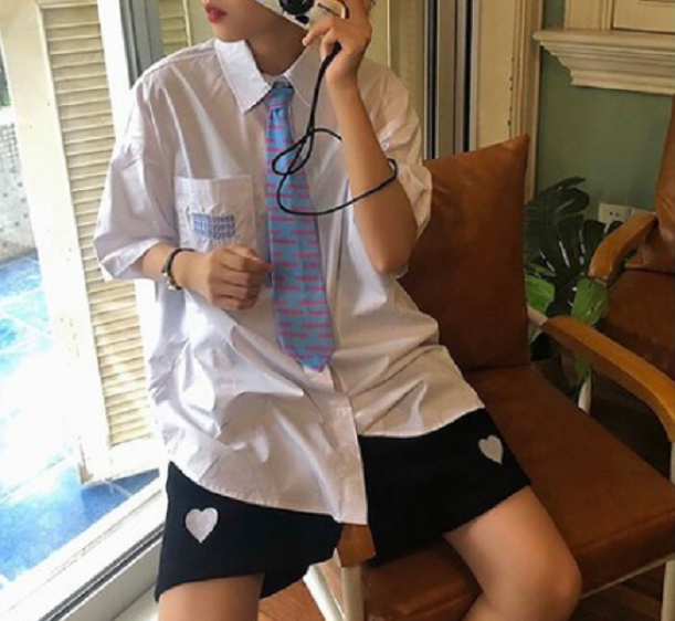 爆款愛心休閑短褲（黑色）（尺碼:M-XL)(下單後聯絡客服確認發貨尺碼)】