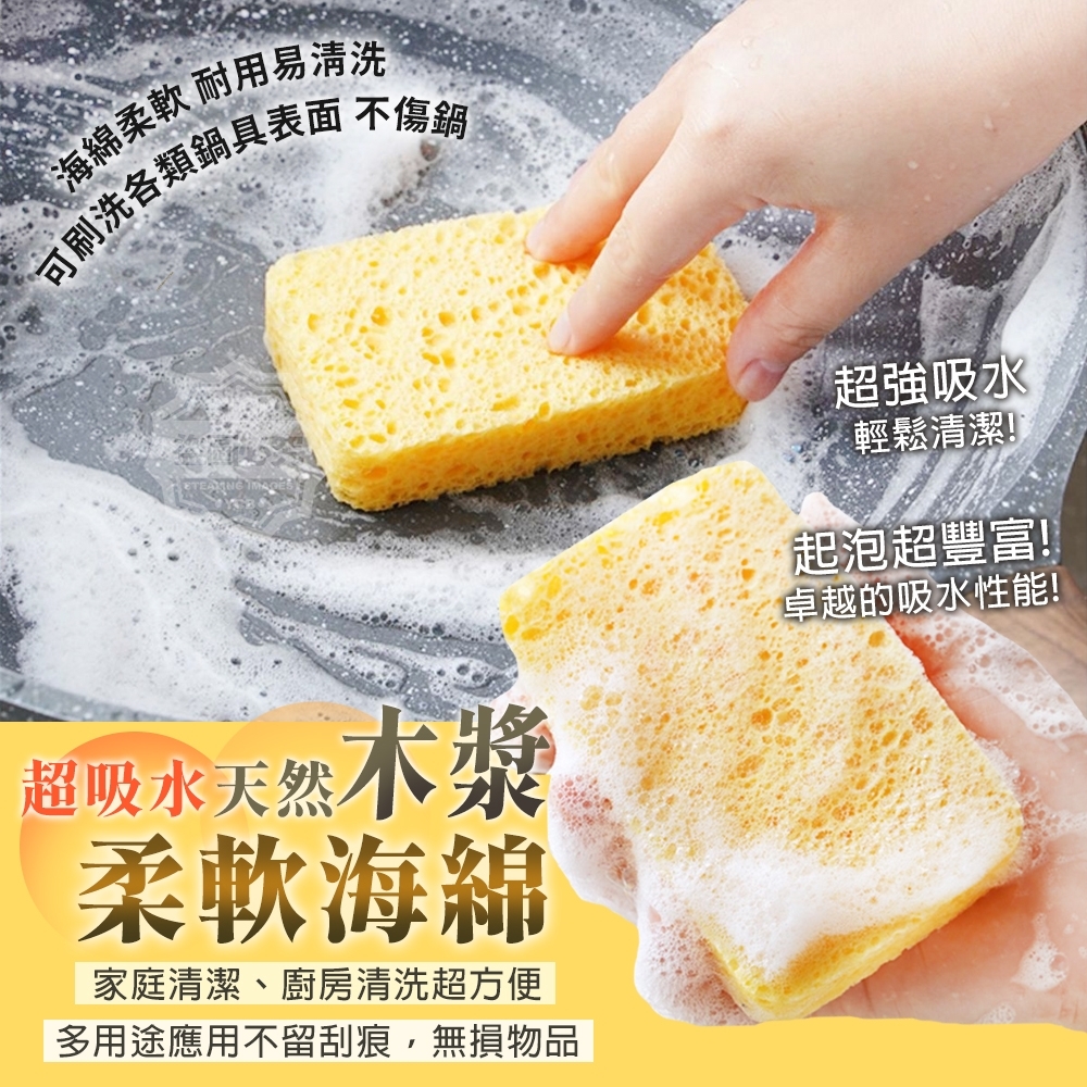 WSBB5850 超吸水天然木漿柔軟海綿(2入)（現貨L6）