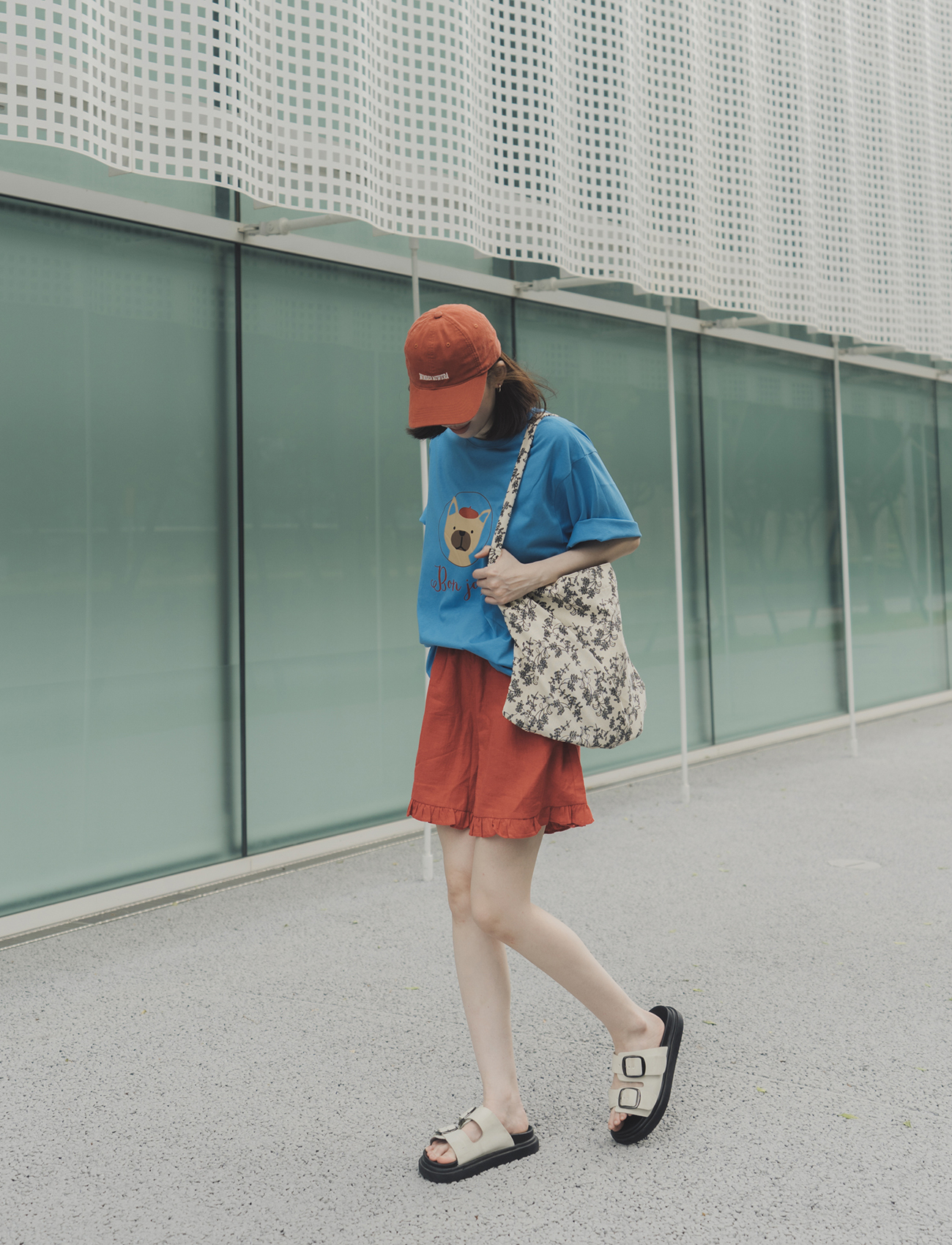 素面花邊鬆緊短褲