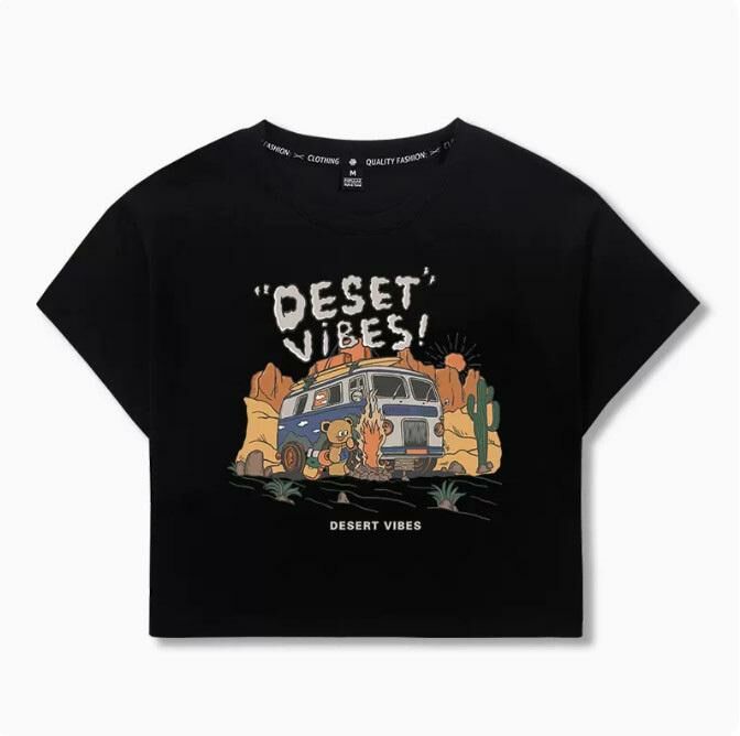 Casual short sleeve T-shirt (black desert atmosphere size S-L) (contact customer service to confirm the shipping size after placing an order)】