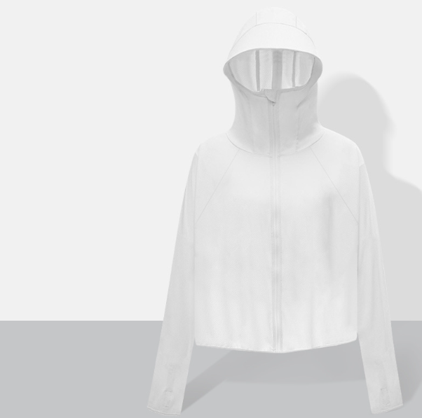 Solid color female ice feeling big brim (sunscreen clothing [white]) one-size-fits-all]