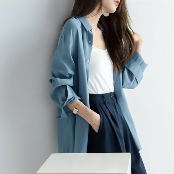 Sunscreen Long Sleeve Shirt Women's Summer (Blue [S_L Size] (Contact Customer Service to Confirm Shipping Size after placing an order)】
