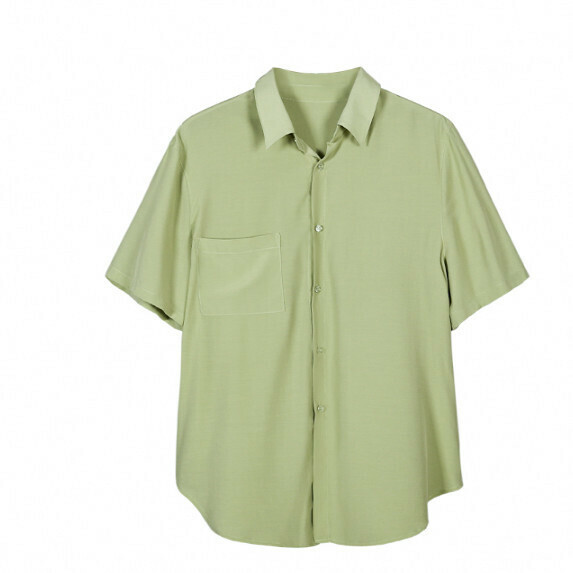 Simple short-sleeved shirt women's summer (green [size S_M] (contact customer service to confirm the shipping size after placing an order)】