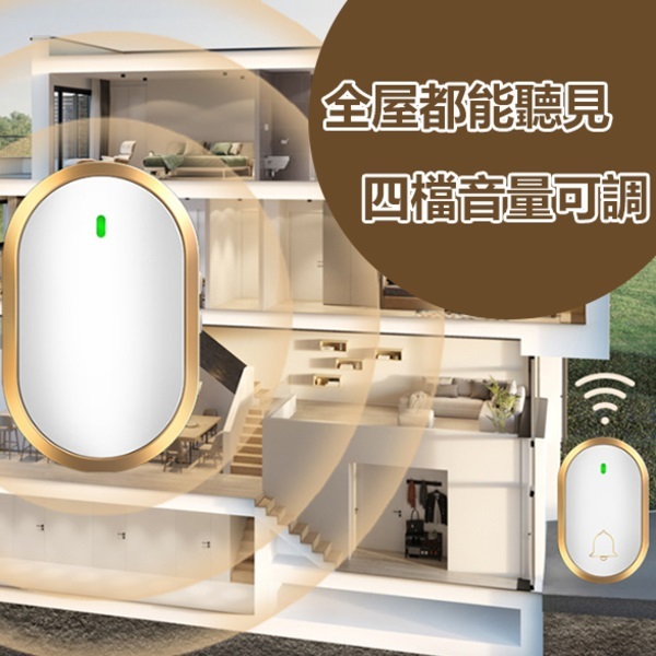 JK Korea new doorbell wireless home smart long-distance electronic remote control doorbell one drag one old man Ding Dong pager (J0678)