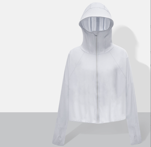 Solid color women's ice feeling big brim (sunscreen clothing [gray]) one-size-fits-all]