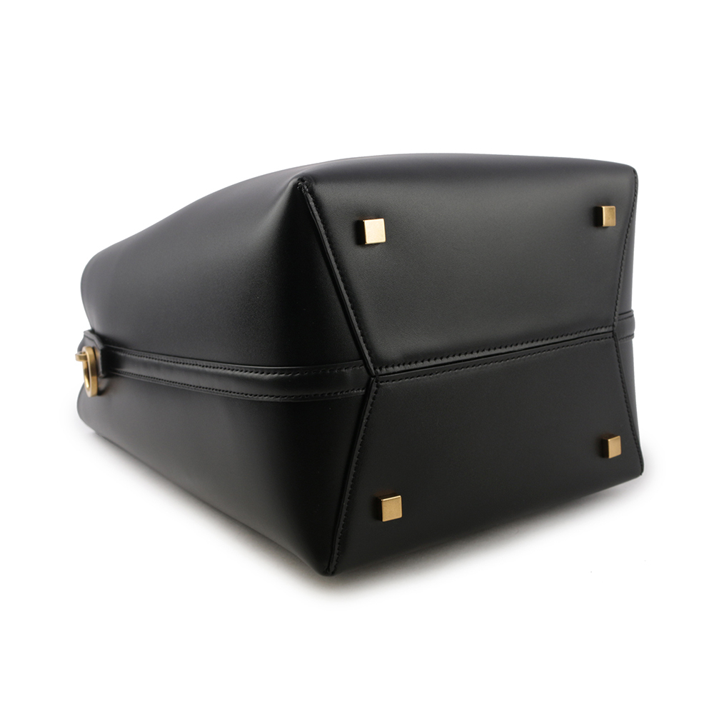 【YSL/Saint Laurent Paris】LE 37 金釦小牛皮二用水桶包(黑色) 742828 2R20W 1000