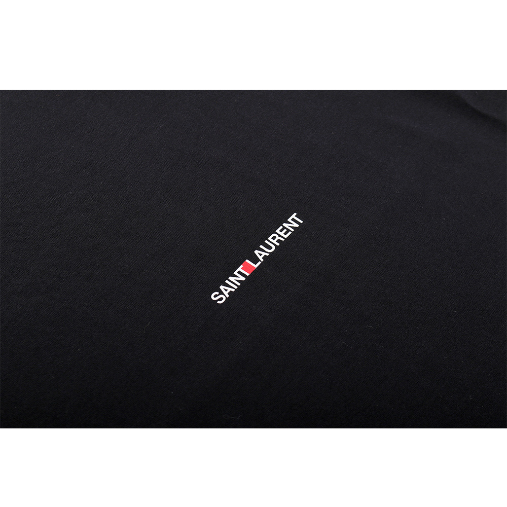 【YSL/Saint Laurent Paris】Logo 標誌棉質左岸T-Shirt(短袖)(黑色) XS/S/M/L 460876 YB2DQ 1000