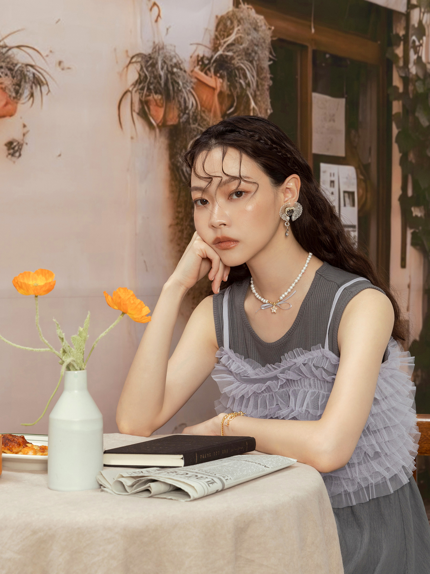 故事裡有情人。MUCHAT手作14KGP鋯石星星珍珠項鍊(不含鋯石蝶結項鍊)