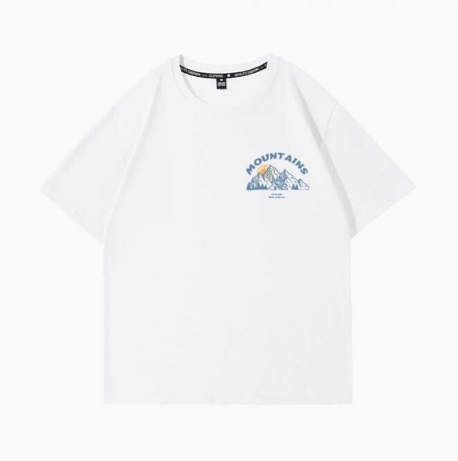 Casual Loose Short Sleeve T-Shirt (White Sunrise Mountain S-2XL) (Contact customer service to confirm shipping size after placing an order)】