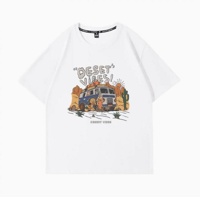 Summer Short Sleeve T-Shirt (White Desert Vibe S-2XL) (Contact customer service to confirm the shipping size after placing an order)】
