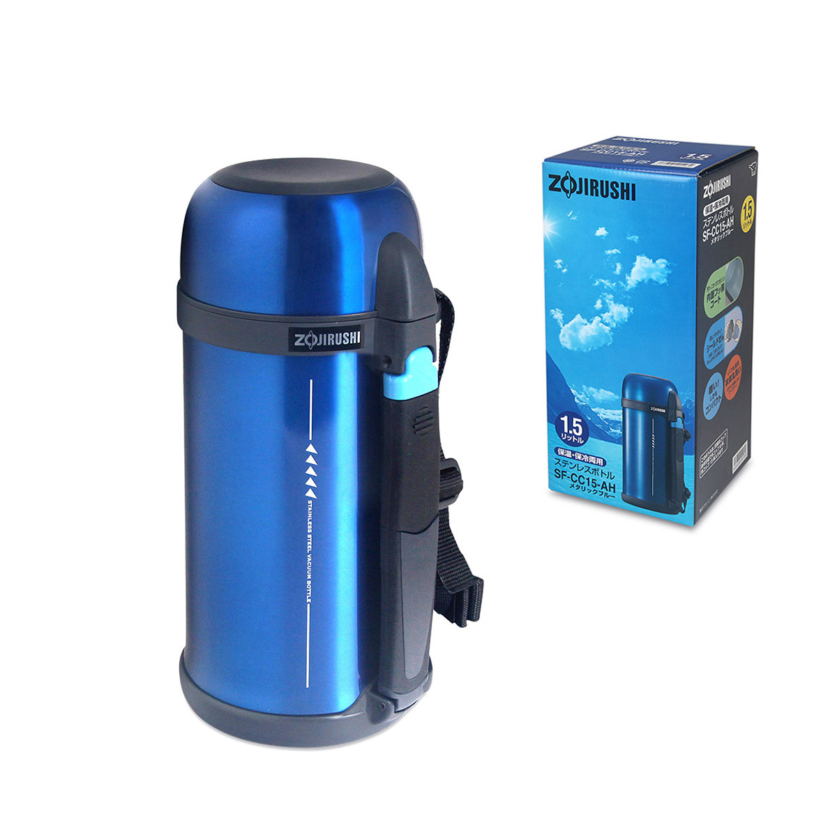 象印 1.5L 大容量不銹鋼真空保溫壺 -AH【香港行貨】-SF-CC15-AH