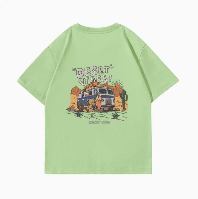 Summer Short Sleeve T-Shirt (Fruit Green Desert Vibe S-2XL Size) (Contact customer service to confirm the shipping size after placing an order)】