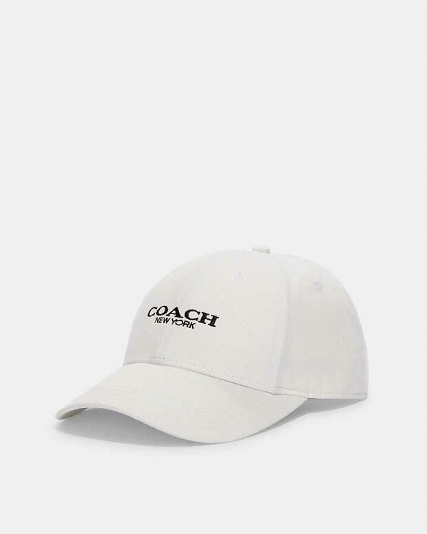 [S] COACH EMBROIDERED BASEBALL HAT,CHALK, CH409-CHALK (SCO785)