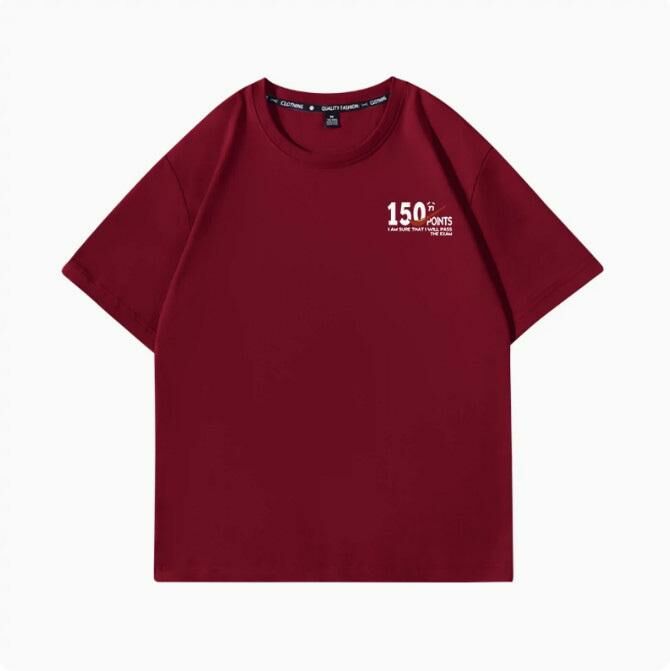 Casual loose short-sleeved T-shirt (burgundy full score white S-2XL size) (contact customer service to confirm the shipping size after placing an order)】